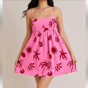 Le Lis Pink and Red Patterned Woman’s Dress. Size Small.